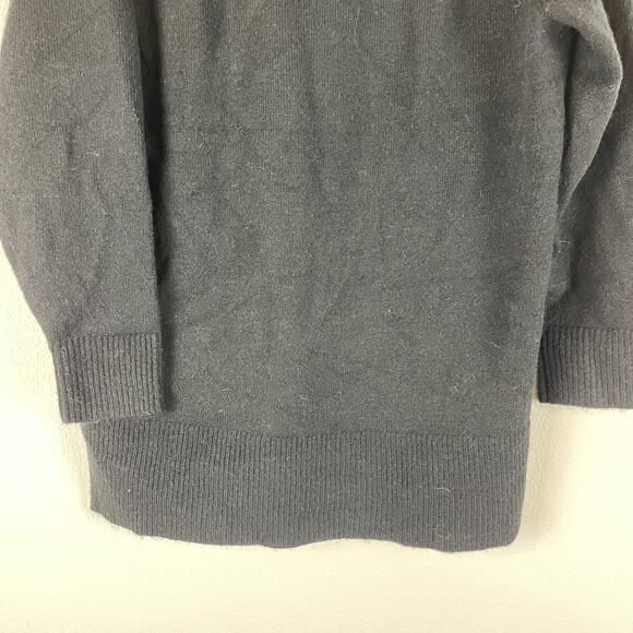 J. Crew Wool Alpaca Tunic Sweater Womens XS Black V Neck Stretch Knit Oversized - Picture 12 of 12